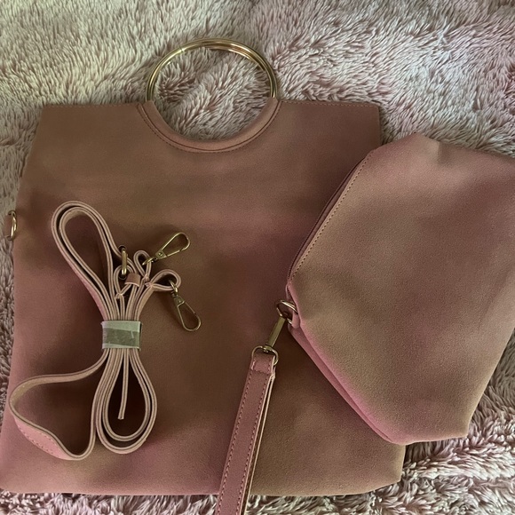 Lulu’s Blush Pink Suede purse (Vegan suede) - Picture 4 of 9